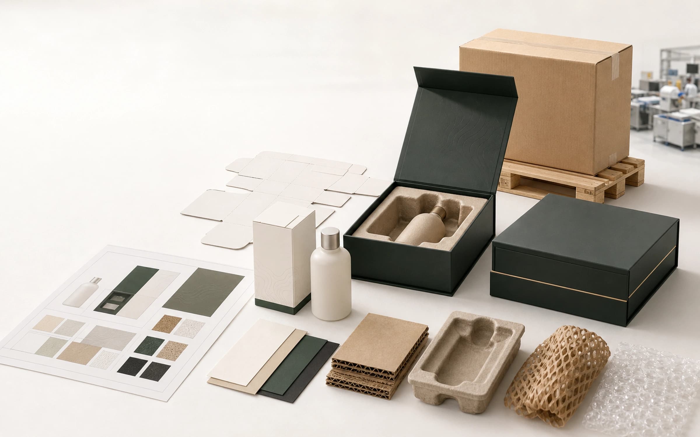 Integrated packaging design, structure, material, manufacturing and delivery ecosystem